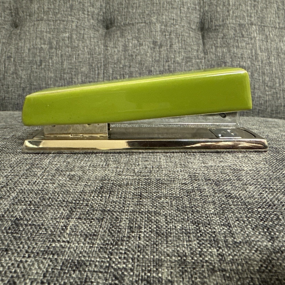 RARE & Vintage Pottery Barn Emery Stapler Green w/ Blk Felt Bottom 6" MCM B146